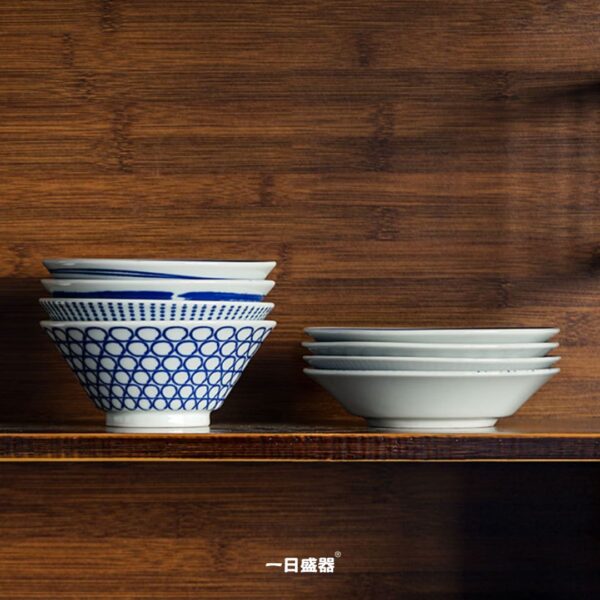 日式圈紋山形碗