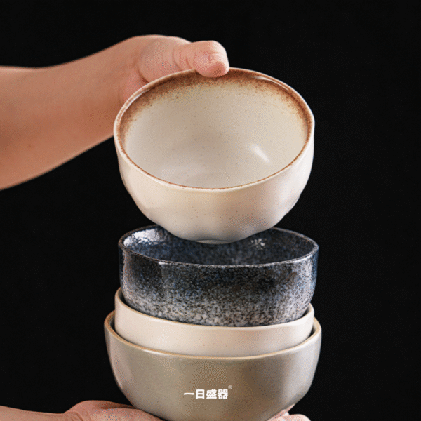 白橘荷邊飯碗-5寸