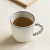 復古麻花手柄陶杯